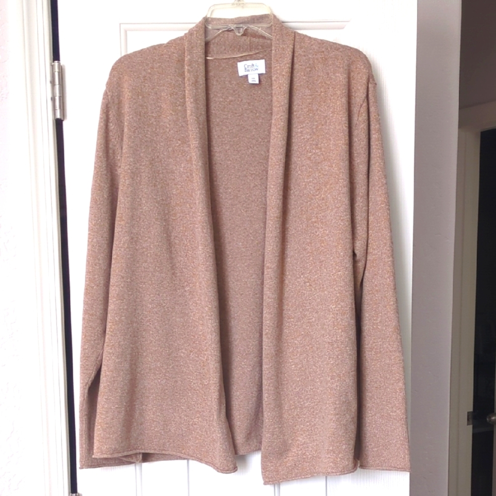 Croft & Barrow Tan Open Front Cardigan